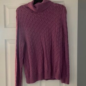 Croft & Barrow Textured Mauve Turtleneck Sweater